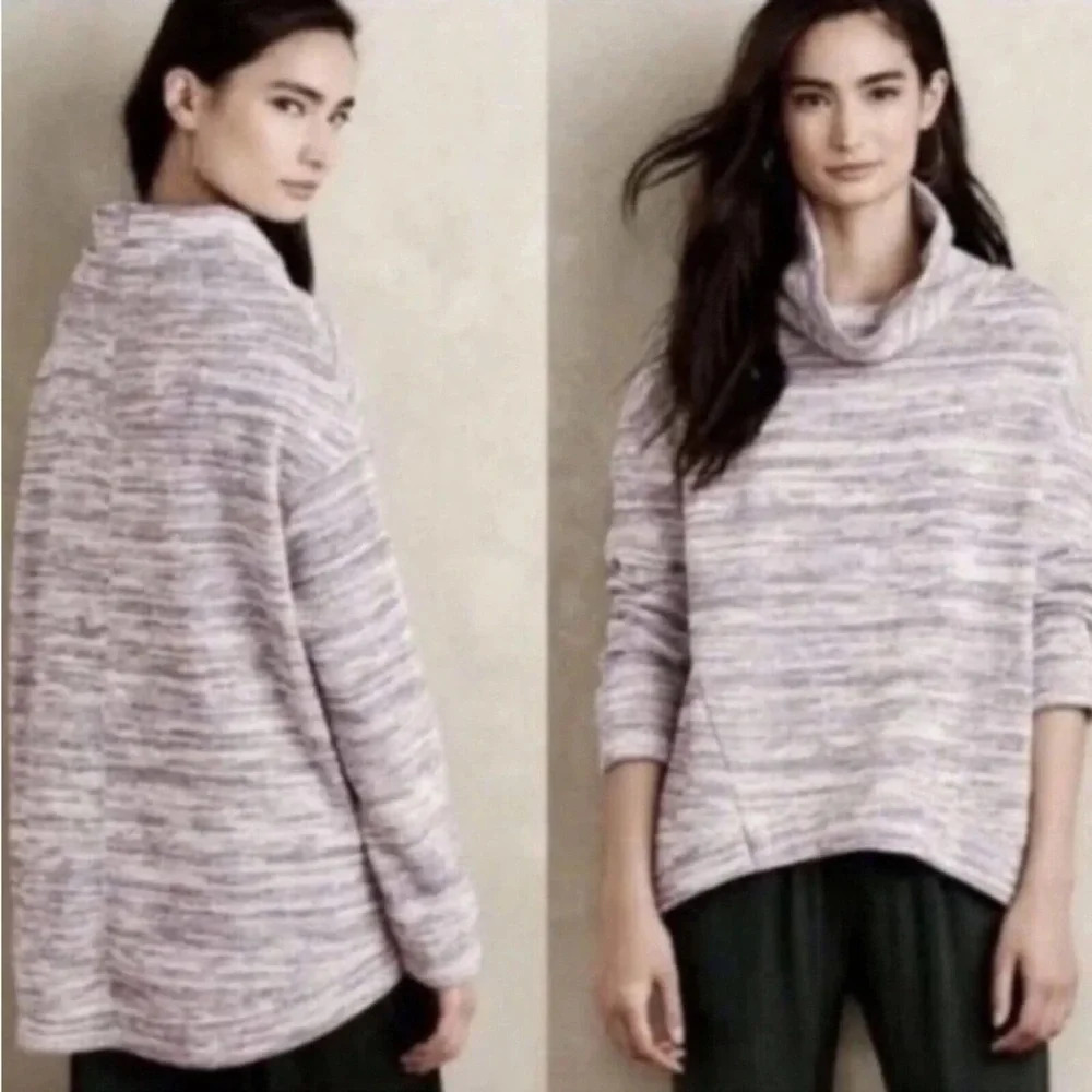 ANTHROPOLOGIE Saturday Sunday Hilo Funnel Neck Pullover Cowl Neck Sweater Women